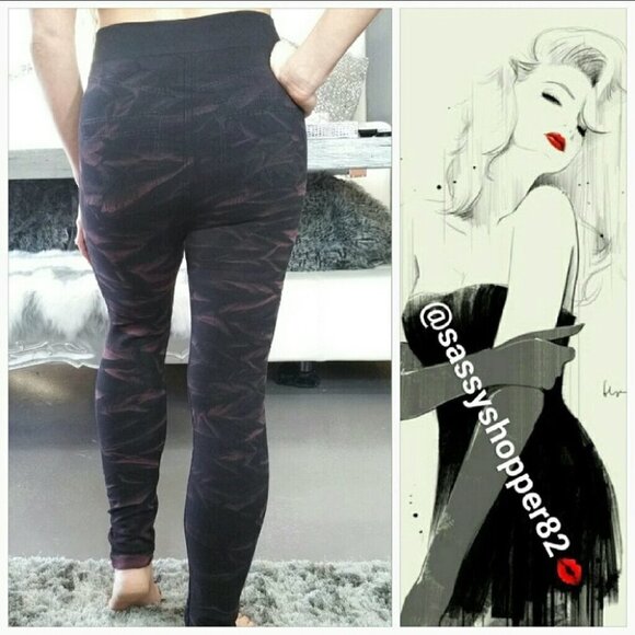 THICK TIE DYE PRINT LEGGINGS - Picture 3 of 4